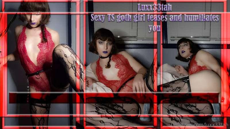 Sexy goth TS girl talks down to you while she pleasures hers..