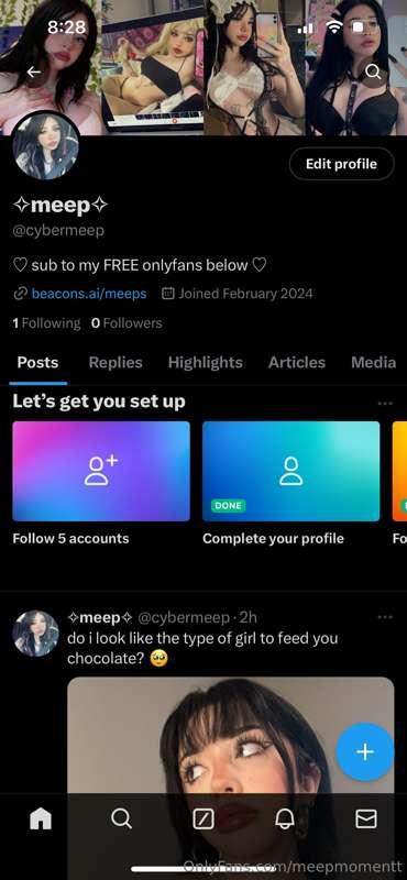 go follow my new NSFW twitter @ cybermeep x.com/cybermeep 🩷