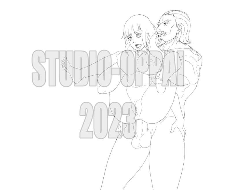 Hinata x Raikage - Naruto (sketch)