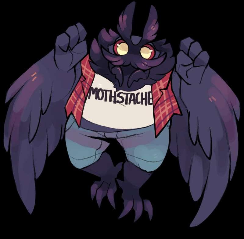 Mothstache Sticker- oops 