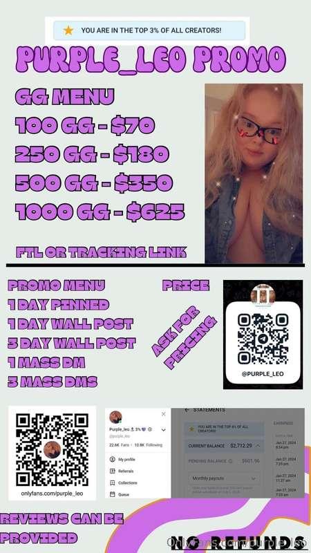 ### 💜GG AVAILABLE FOR BOOKING NOW💜
*Smaller GG Package Avail..