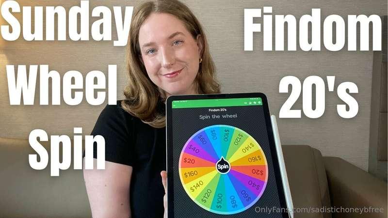 Time for another round of wheel spins! This time it is findo..