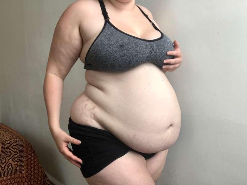 Fat BBW in Outgrown Exercise Clothes