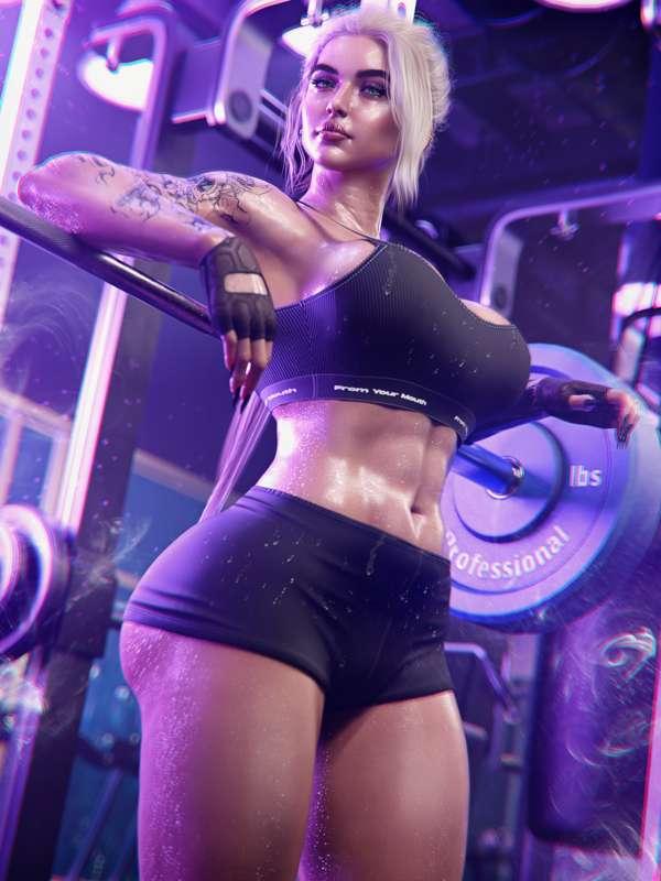 Sweaty Gym OC Art #2 by Ravelent 💦