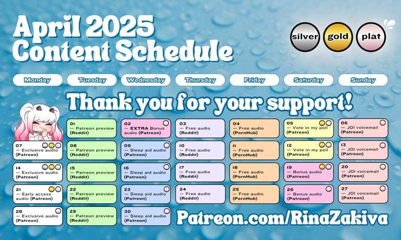 APRIL 🔞 CONTENT CALENDAR 💦
