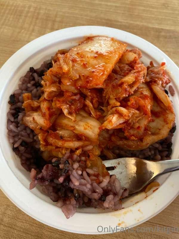 Carbs and kimchi break 🥲 today is so stressful At work 🥲🥲🥲