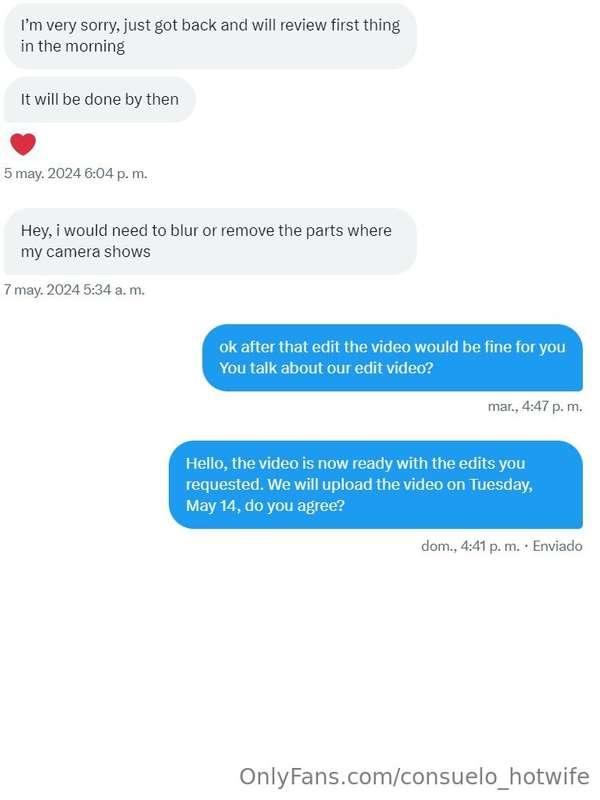 Hola chicos, no podemos subir el video hasta que la persona ..
