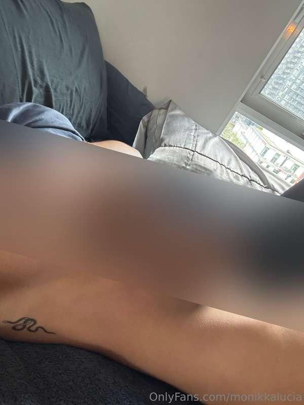 I'm laying in bed FULLY NUDE & I don't feel like hiding anym..