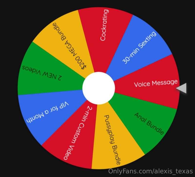 Let Ms Texas spoil that cock for the week! 🍆💦 spin my NEW WH..