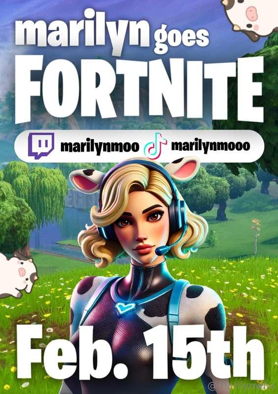 MARILYN GOES FORTNITE streaming on twitch nowmake sure to fo..