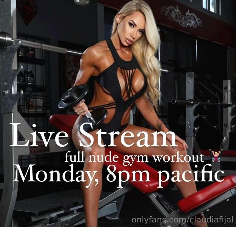 Full nude workout livestream! See you tomorrow 😈