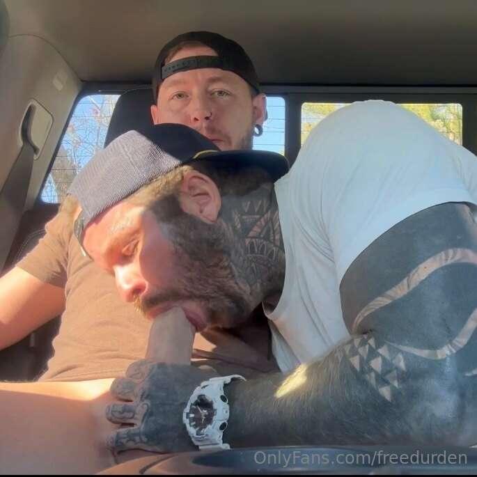 Fuck I love the way his cock stretches my mouth and ass!