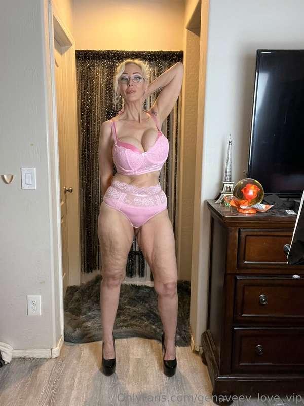 wanna know if it's also pink underneath this pink lingerie? ..