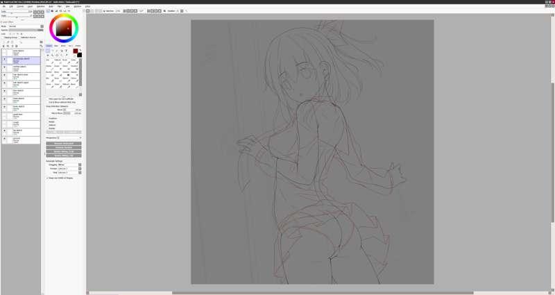 Progress on Mikami Kaho (OC) CG artwork.