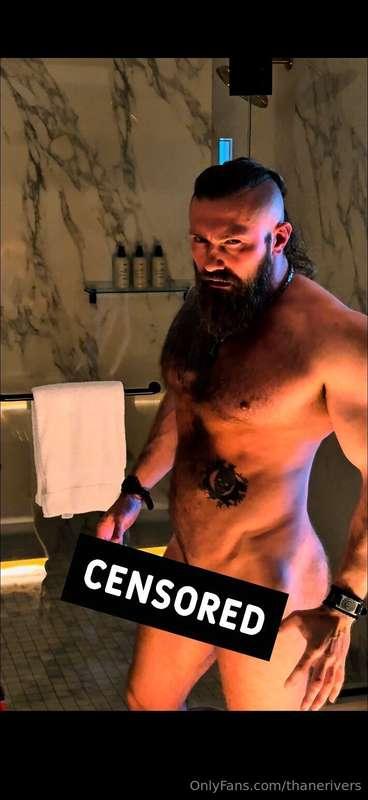 The belt comes off and the cock gets hard and something cums..