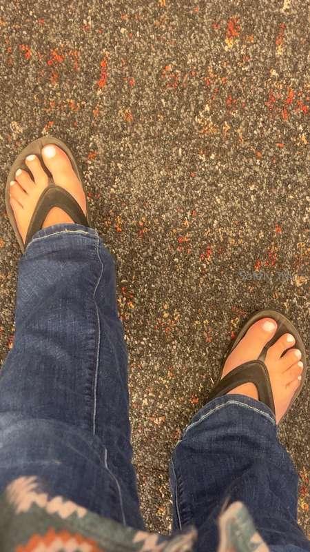 Piggies out. In line at the bank 