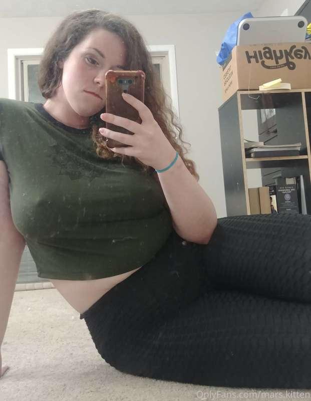 Workout pants and crop top. What do you think? Gym appropria..