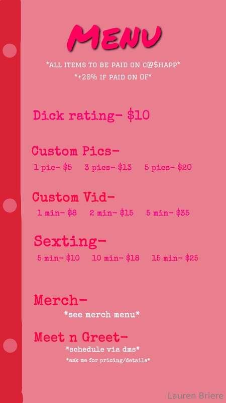 Here’s my menu💦 still always gonna be the cheapest premium a..