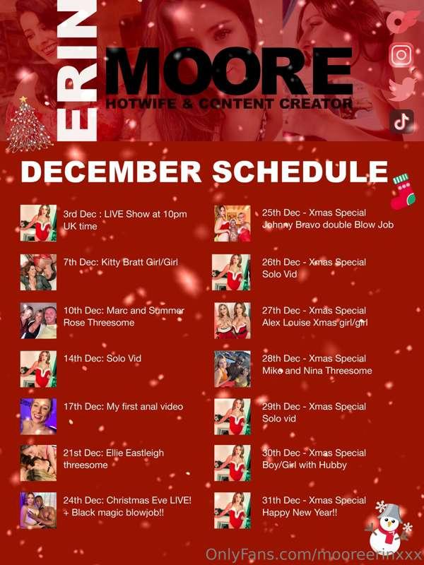 My December schedule is out and I’m treating you!!! 

A vide..