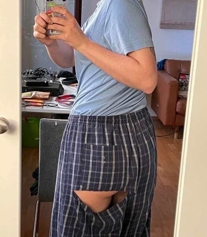 every pair of pants rip right on the ass