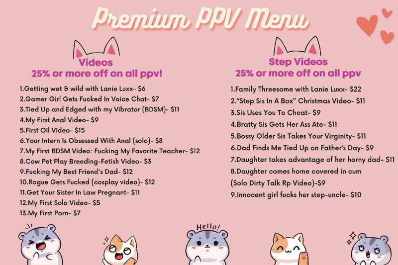 Updated tip menu for anyone wanting extra videos. Any video ..