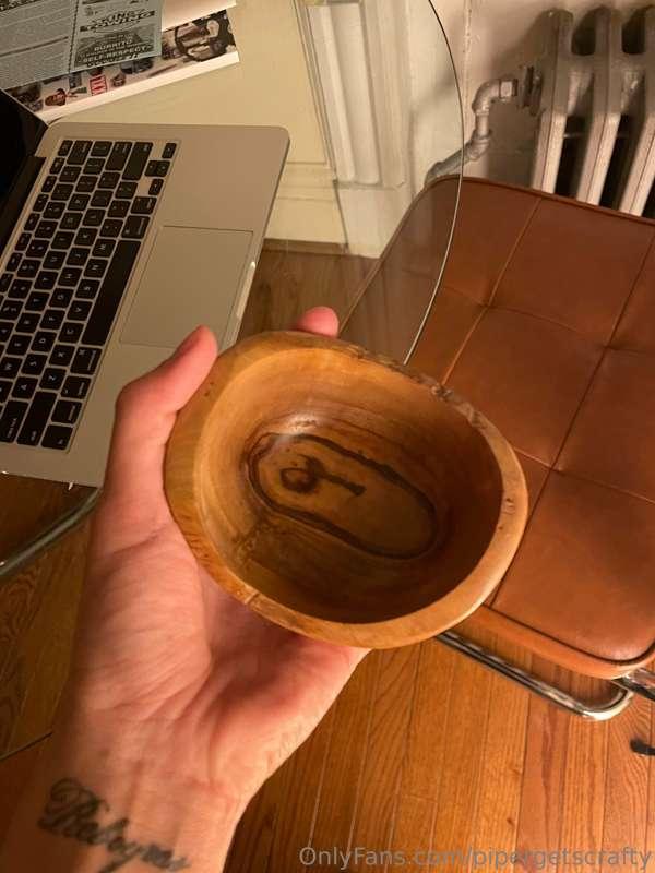 I worked on making a wooden ash tray today! something for th..