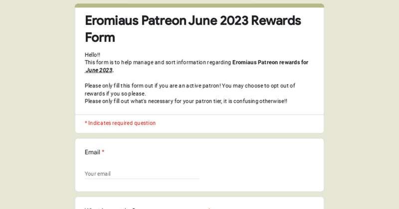 June 2023 Rewards form!