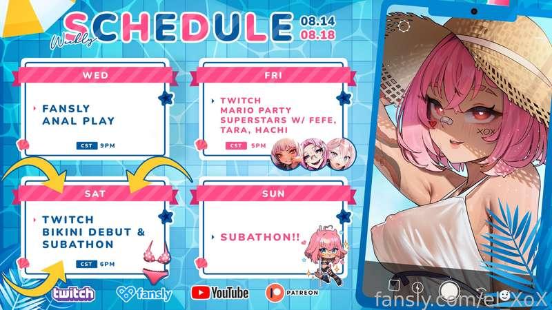 📅 SCHEDULE FOR AUGUST 14TH - AUGUST 18TH 📅

🌴👙 BIKINI DEBUT!! 👙🌴

☀️ 4 YEAR STREAMING ANNIVERSARY
☀️ 7 DAY SUBATHON

⋮♡ TWITCH → twitch.tv/el_xox
⋮♡ YOUTUBE → youtube.com/elXoX
⋮♡ 18+ AUDIOS→ patreon.com/el_XoX
⋮♡ DISCORD → discord.gg/elXoX
⋮♡ LINKS → elxox.carrd.co
#hentai #vtuber