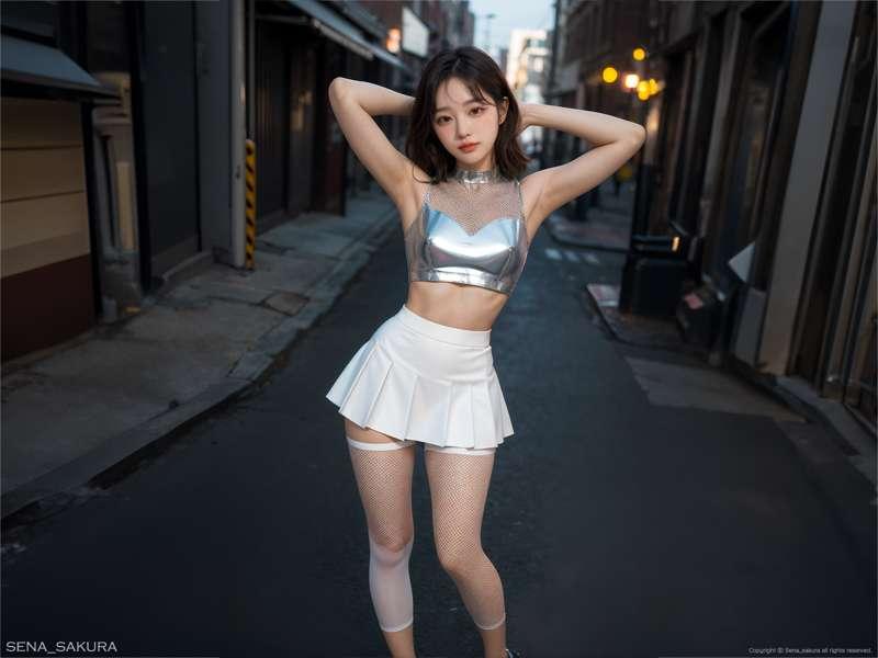 #metallic mesh crop top