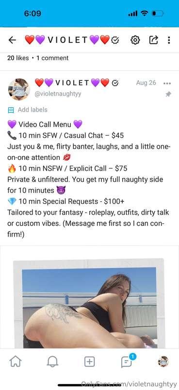 video chats for the weekend 🥰🍿💜😈Friday midnightSaturday 10am..