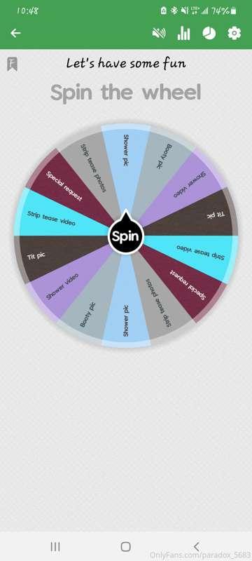 It's this time again, let's have a little fun 💋
$5=1 spin
$8..