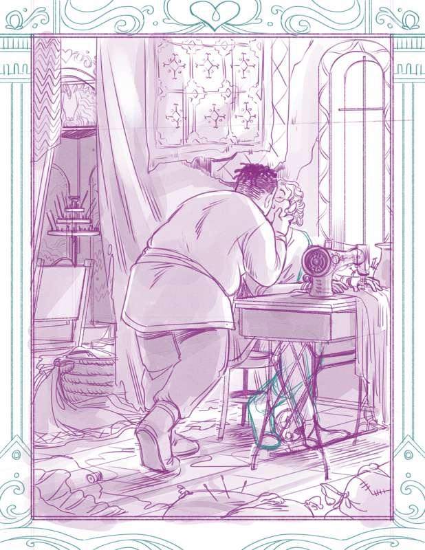 Sewing Room Illustration - Sketch