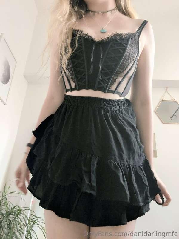 Do you like my little outfit? I love lifting my skirt up and..