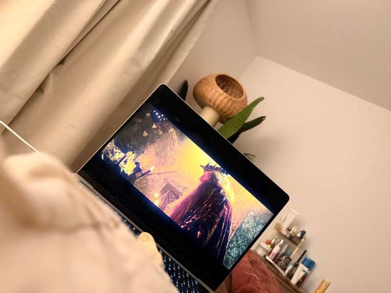 Watching rings of power w my cat, come and chat w me :) 