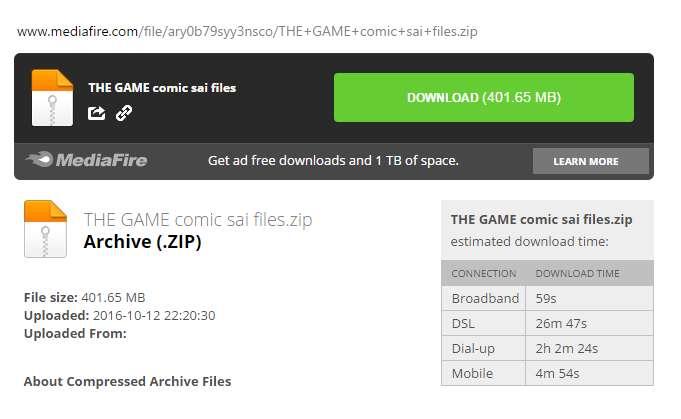 Link to SAI files for 'the GAME' comic
