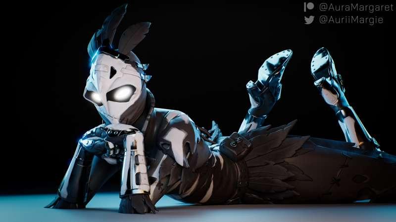 [Fortnite] (Commission) Bone Ravage lying on the ground 