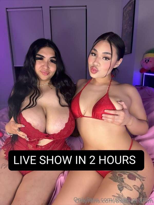 DOUBLE LIVE SHOW TONIGHT!! @cowgirlamy IN 2 HOURS 😍🥵😍😫💦 soo ..