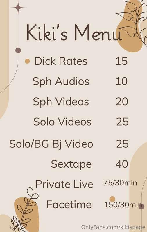 New menu !! (Sorry I’ve been inactive but dm me for ppv- wor..