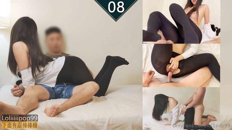 【49分钟珍藏版】白领女友喜欢穿黑色厚裤袜剪开小洞足交做爱 ***ppv08*** 【49mins Deluxe】Gir..