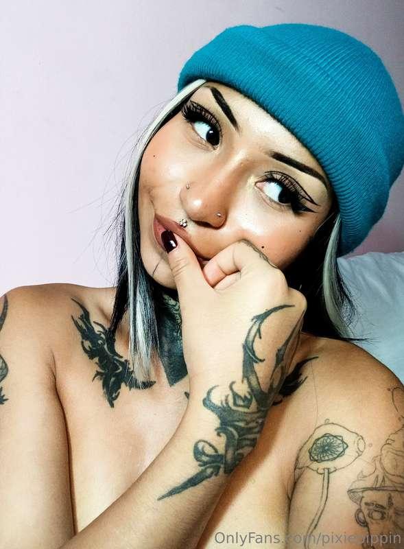 Tits bare, lips parted, mind already filthy.🙈