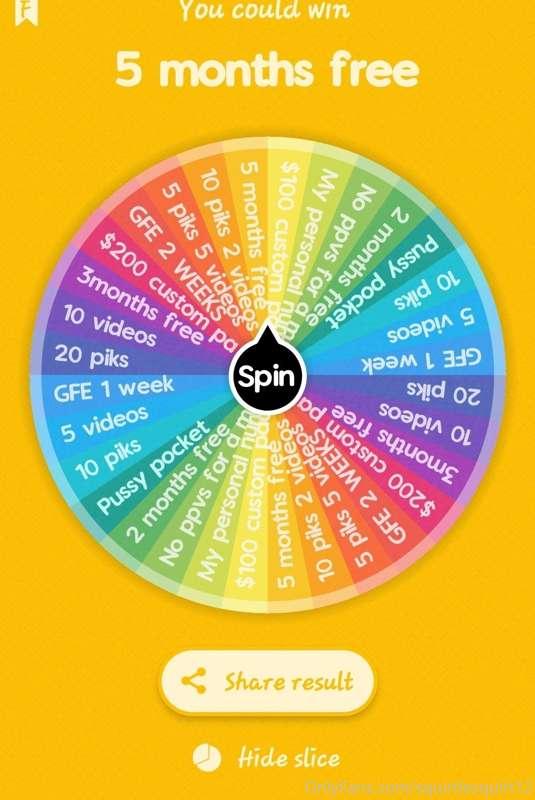 1 spin $10 
2 spins $20
3 spins $30 

All prize are worth $1..