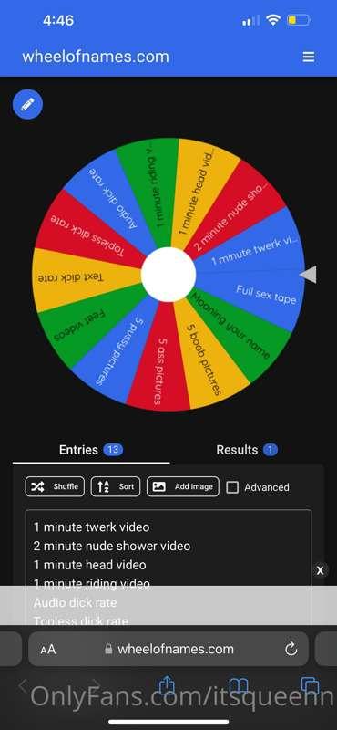 LETS PLAY A GAME! TIP THE AMOUNT FOR HOW MANY SPINS YOU WANT..