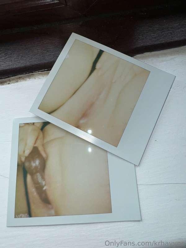 Taking Polaroids of my creamy pussy