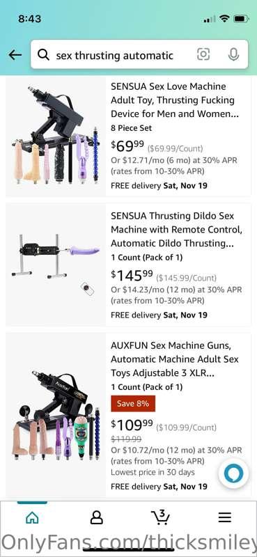 Baby I’d love to get a masturbating thrusting machine. I jus..