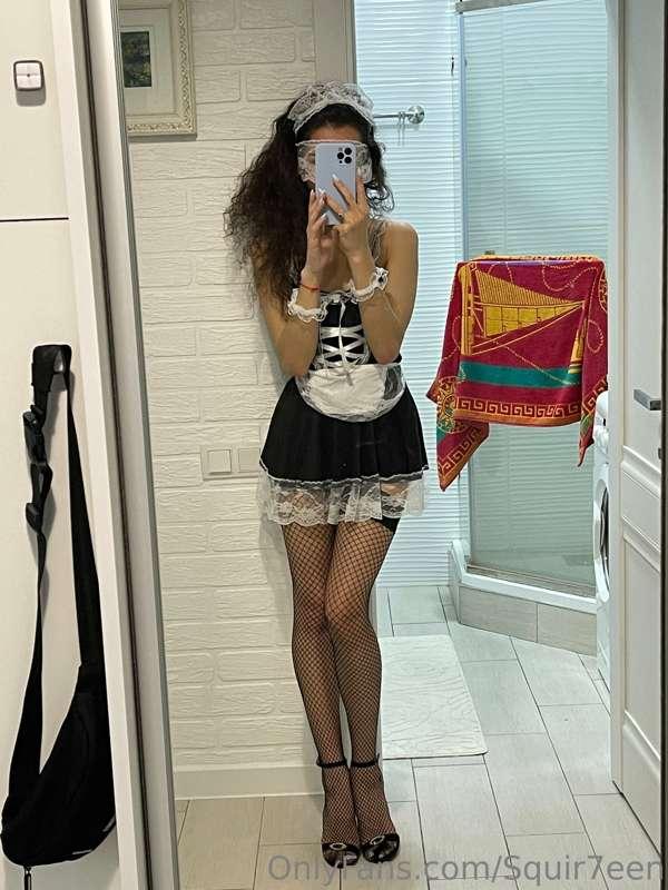 Your submissive and timid cleaning lady is waiting for you d..