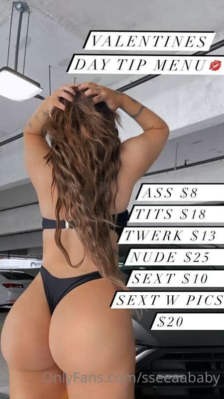 ❤️‍🔥VALENTINES DAY TIP MENU ONLY TODAY❤️‍🔥 let’s have some f..