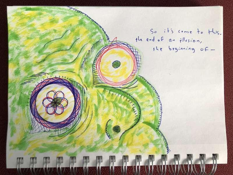 a drawing with a haiku