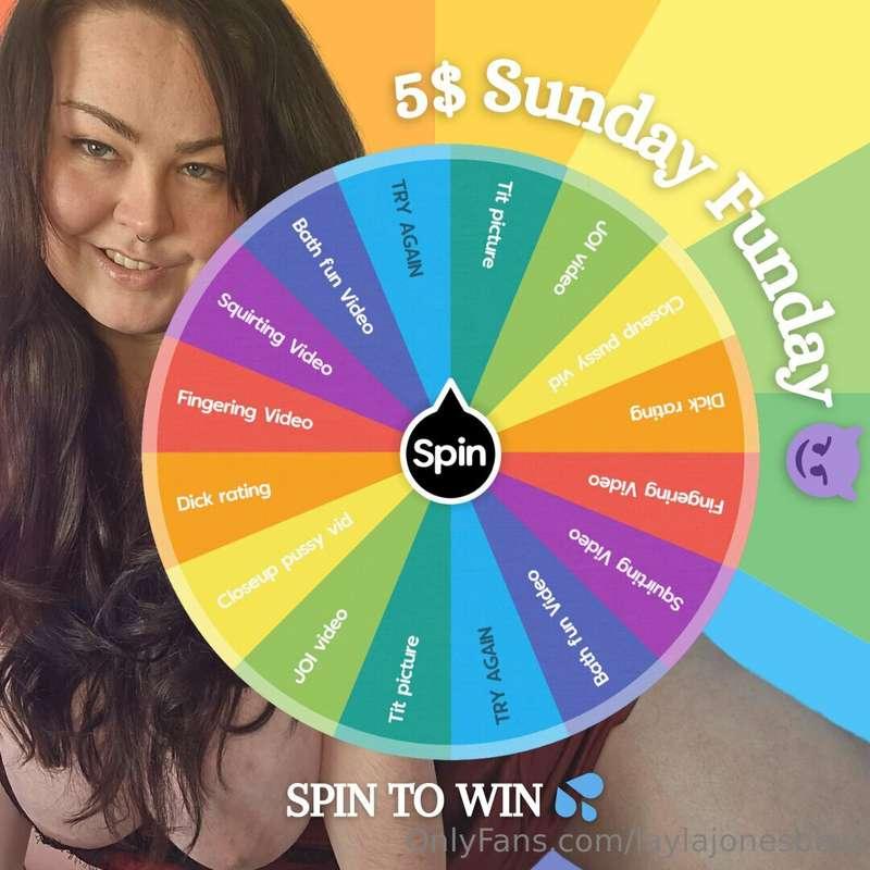 😈🚨 SUNDAY FUN-DAY🚨😈

Come and spin the wheel! Whatever it la..