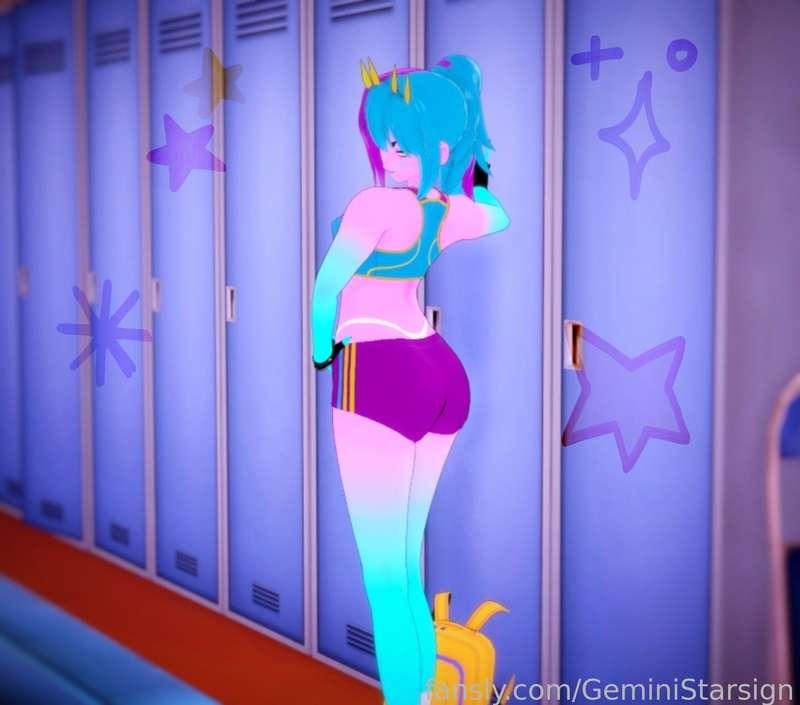 Showing off the fruits of my labor in the gym. 💪🏋‍♀️

☆ #anime #buff #succubus #gym #lockers #workout #thong #koikatsu #lewdtuber ☆