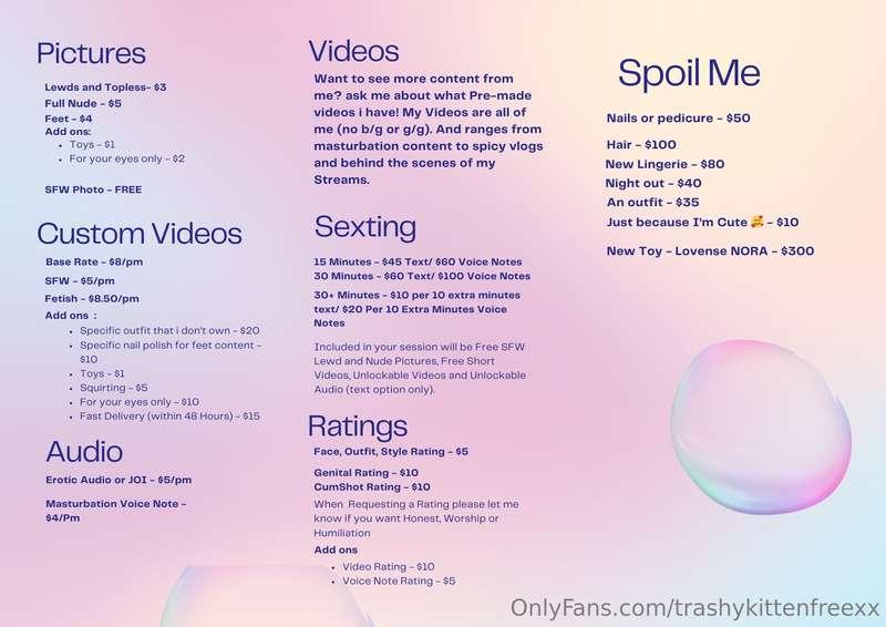 Menu for my Free Page x
